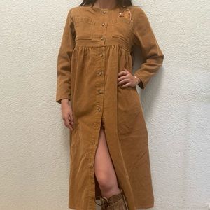 Caramel Ribbed Baby Doll Dress